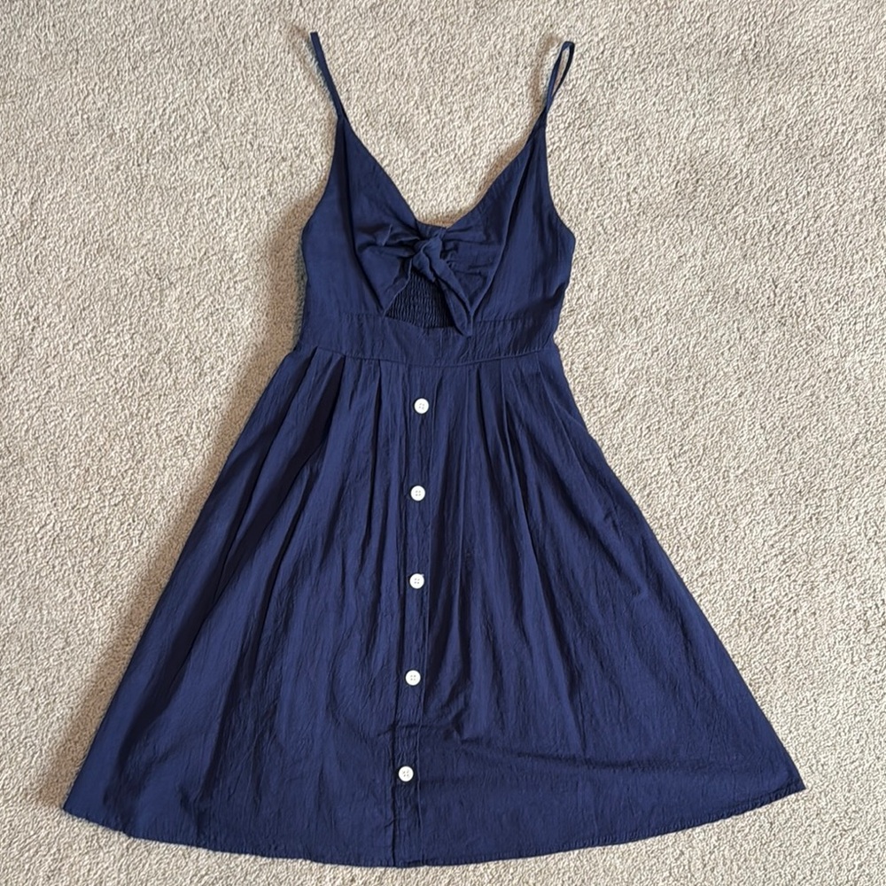 Fancyinn Navy Blue Spaghetti Strap Mini Sundress, excellent condition